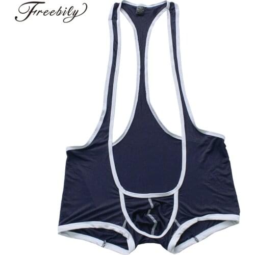 Men Wrestling Suspenders Singlet Mankini Swimsuit Mens Stretchy ockstraps Bulge Pouch Boxer Underwear Fancy Costume Bodysuit