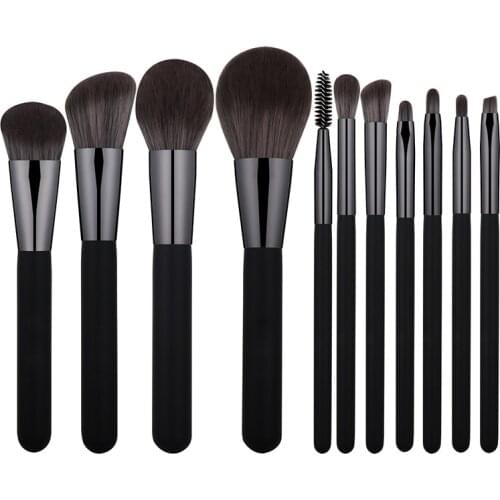 11 makeup brush sets Ultra-soft synthetic grey rat fluff beauty tool full set of professional makeup brush