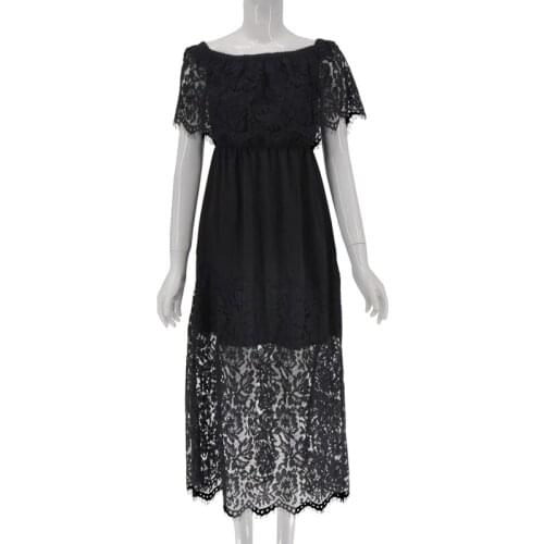 Hongmiao 2021 New Fashion Womens Dress With Strapless Lace Stitching In Spring And Summer