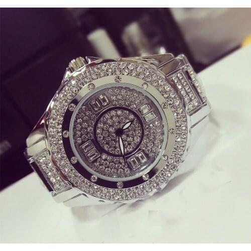 New Fashion Famous Brand Full Diamond Luxury Watch Lady Dress Watch Bracelet Quartz Rhinestone Bling Crystal Bangle Watches