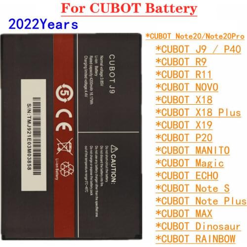 For Cubot J9 / P40 AUCC Mobile Phone Battery 4200mAh High Capacity Replacement Batteries