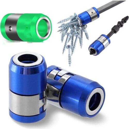 Batch head with magnetic ring 6.35mm strong tip Metal screwdriver head with magnetizing Ring General magnetic ring steel sleeve
