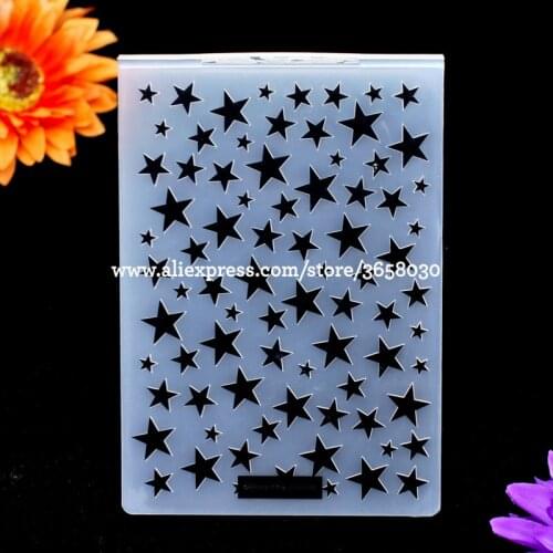 Star Plastic Embossing Folder For Scrapbook DIY Album Card Tool Plastic Template 10.6x15cm 8071137