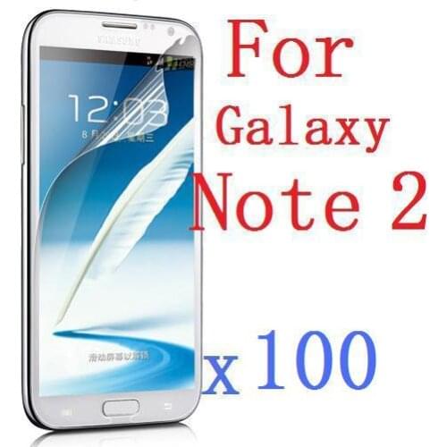 High Clear Screen Protector Film For Samsung Galaxy Note 2 II N7100 + Cleaning Cloth Wholesale For 100 PCS/Lot