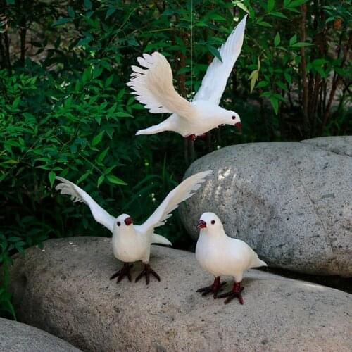 Lifelike toy bird dove hard model plastic&feathers peace bird handicraft party prop home garden decoration gift b1066