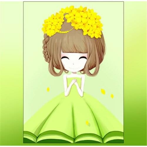 DIY Diamonds Embroidery Sunflower Begonia Winter Jasmine Flower Girl Square Diamond Painting Cross Stitch Diamond Mosaic