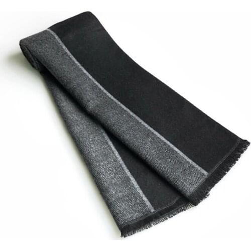 Brand New Scarf for Men Reversible Elegant Classic Cashmere Scarves Autumn Winter Shawl Wraps High Quality Black Bandana Scarves