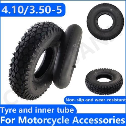 4.10/3.50-5 Tire and Inner Tube 12 inch Thickened Non-slip and wear-resistant tyre for Mini Quad Dirt Bike Scooter ATV Buggy