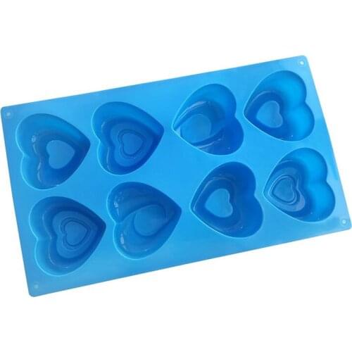 8 Cavity Heart shaped Silicone soap mould Cupcake,Jelly,Dome Mousse,Mousse Mould for Brownie,Handmade Soap and Crafts