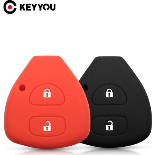 KEYYOU 10x 2 Buttons Silicone Remote Key Cover For Toyota Camry Highlander Corolla Vios Rav4 Land Cruis Fob Car Protector Case