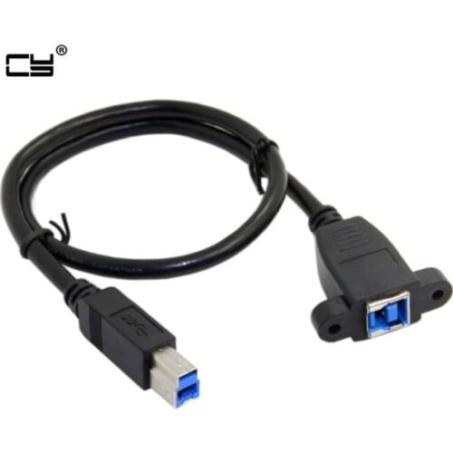 Super Speed USB 3.0 Backpanel Mount B Female to Male B Type Extension Cable 0 5M