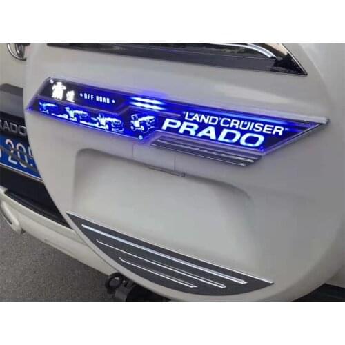 With LED ligh Rear Back Spare Tire Cover Trim Decoration Strip for prado