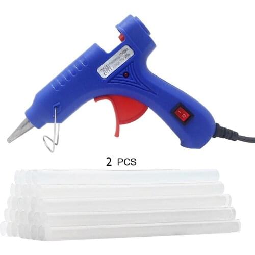 WINNBOSS Mini hot melt glue gun 20W high temperature silicone gun DIY projects, artistic creation 2 PCS 7x300mm glue