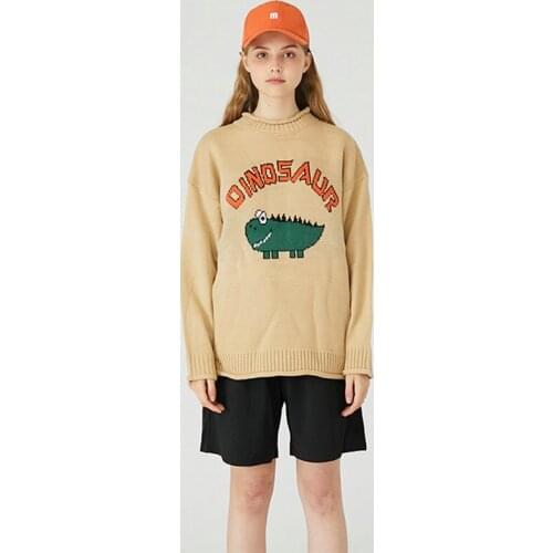 YUPINCIAGA 2020 Spring New Women Man Couple cartoon little monster loose Warm Jumper Pullovers sweaters simple wild sweater