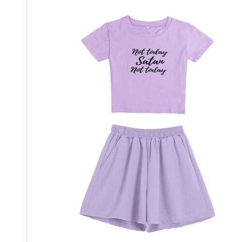 Womens Two Piece Set Pajama Suit Women Letter Printing Lounge Wear Ladies Pajama Set Shorts Cute T-shirt Sweatpants Joggers Suit