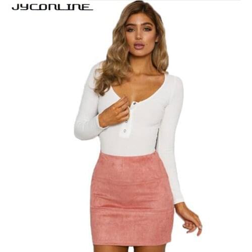 JYConline 2017 Sexy Long Sleeve Knitted Bodysuit Women Body Top Skinny Elastic Jumpsuit Overalls Rompers Combinaison Short Femme