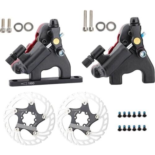 1Pair 160mm Bicycle Front Rear Calipers Brake System With Screws Hydraulic Disc Caliper MTB Bike Disc Brake Set Bike Accessory