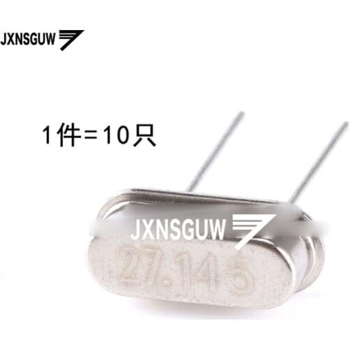 10PCS crystal 27.145MHz 49S passive crystal 27.145M 20ppm 20PF short legs