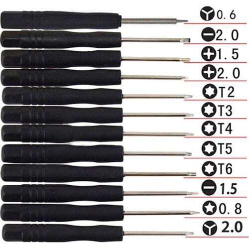 12 Pcs/Set Mini Multi-Function Magnetic Precision Screwdriver Set for iPhone 7 for Samsung Tablet PC ect