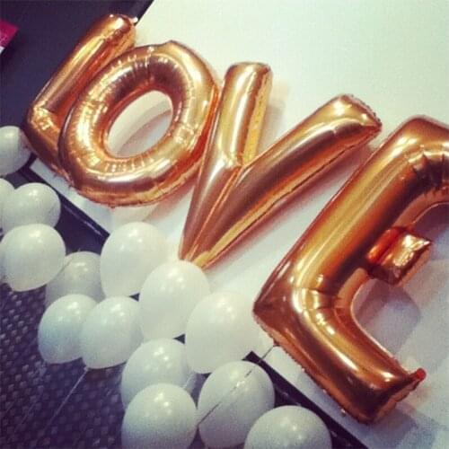 4 pcs/sets 40 inch(90cm) Big size letter Helium balloon Birthday party wedding Gold/silver color can choose CHLEZI-0418