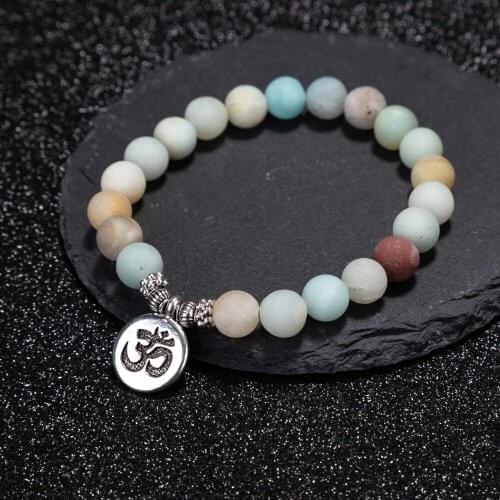 Amazoned Stones OM Lotus Yoga Chakra Tree of Life Buddha Beaded Stretch Charm Bracelets
