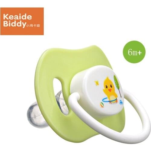 Bionics silica gel pacifier girl boy highly elastic heat-resistant flat head baby dummy nipple on sale KD3017(large)