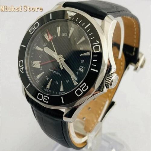 Bliger 41mm sapphire glass ceramics bezel black sterile dial GMT date luminous automatic mens top luxury business watch