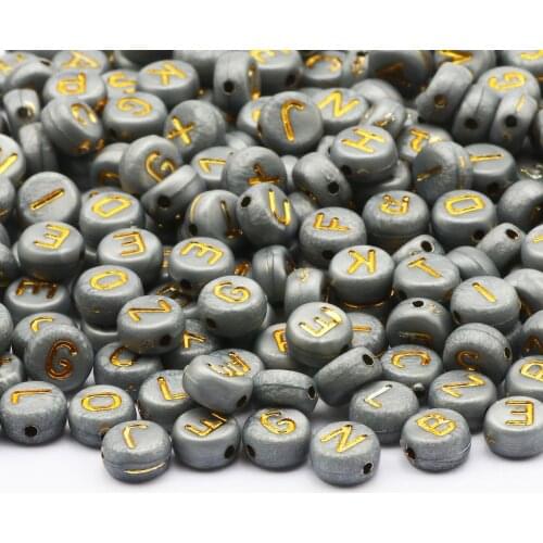 Silvery Mix Acrylic Letter Beads 4x7mm Round Alphabet Loose Spacer Beads For Jewelry Making Diy Necklace Bracelet Accessories