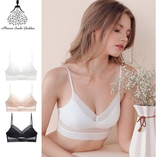 Push Up Sexy Underwear Bras For Women Backless Bralette Womens Underwear Thin Lace Bralette Dots Mesh Lingerie Brassiere