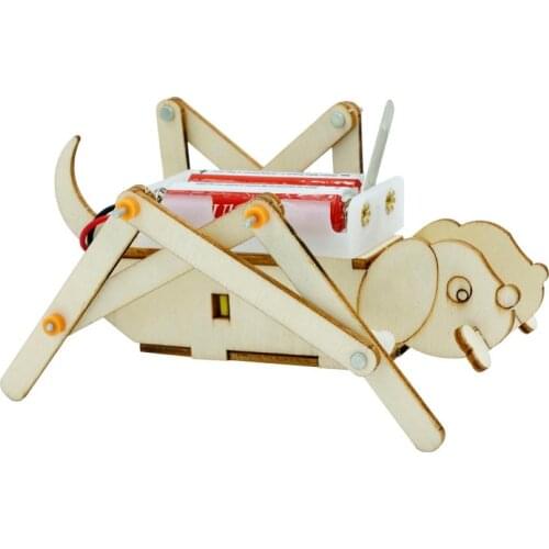 Kids DIY Assembly Electric Crawling Mechanical Dog Model Handmade Experiment Toy