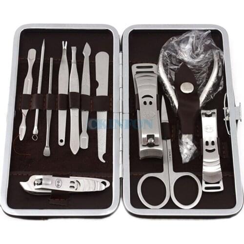 DHL 50Set 12 in 1 Nail Art Manicure Set Nail Care Tools with Mini Finger Nail Cutter Clipper File Scissor Tweezers