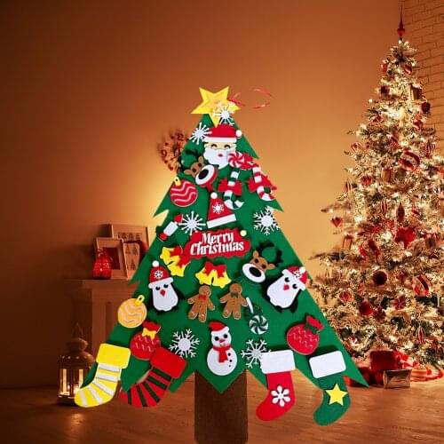 DIY Christmas Tree Stereoscopic Christmas Ornaments Xmas Children Gifts Party Supplies Felt Accessories Home Festival Decoration