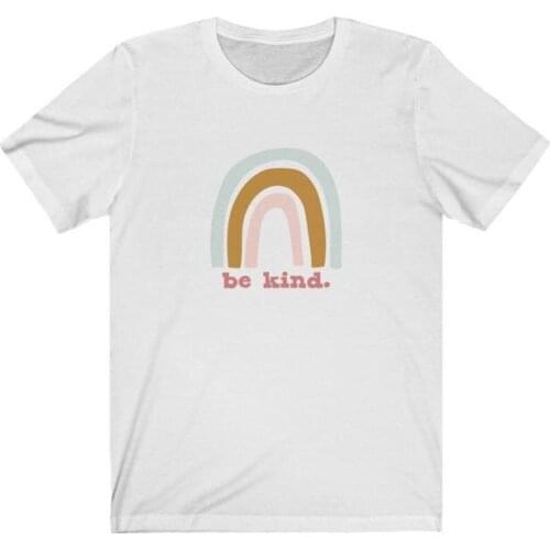 Be Kind BeKind Shirt Short Sleeve 100%Cotton kawaii Top Tee Funny Letter Print Graphic O Neck Unisex Streetwear Tshirt y2k goth