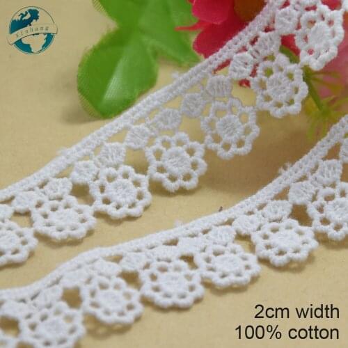 2cm flower white embroid sewing ribbon guipure lace trim or fabric warp knitting DIY Garment Accessories free shipping#3676