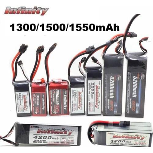 Infinity 1300 1500 1550mAh 45C 85C 90C 110C 3S 4S 11.1V 14.8V Rechargeable LiPo Battery with SY60 XT60 Plug Connector RC