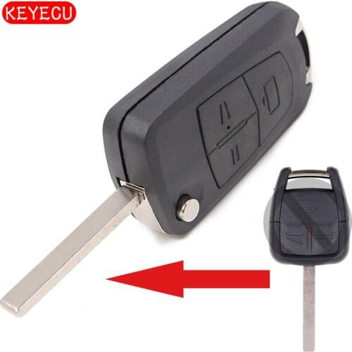 Keyecu 5pcs/lot Folding Key Shell Case Keyless FOB 2BTN for Opel Corsa Agila Meriva Combo HU100