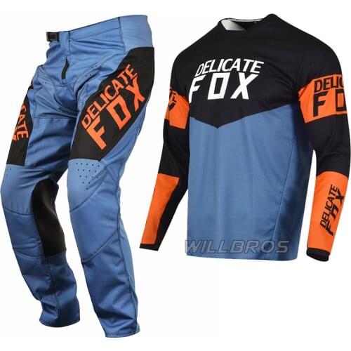 DELICATE FOX 2021 Navy 180 Revn MX Jersey Pant Motocross Combo Off Road Riding Mountain Bike SX ATV UTV MTB Gear Set