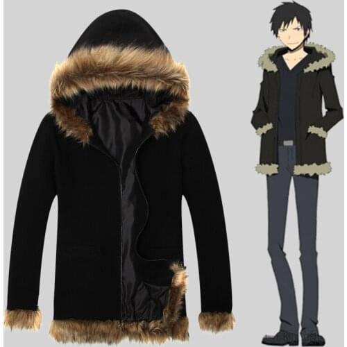Durarara 3way standoff Costume Orihara Izaya Cosplay Coat Anime Unisex Men Hoodie Long Sleeve Jacket Tshirt Boy DRRR Winter Warm