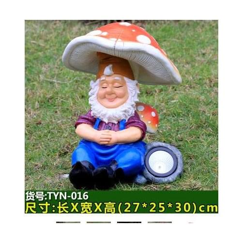 Santa Doll courtyard cartoon elf dwarf solar energy lights glass reinforced plastic sculpture residential garden landscape decor