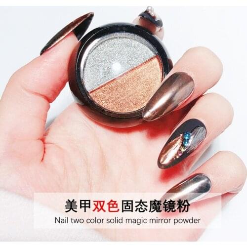 Laser Holographic Silver Blue Nails Glitter Dust DIY Winter Charm Pigment Chrome Nail Powder Flakes Art Tips Accessories