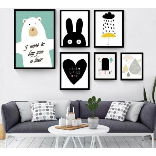 Nordic Minimalist Wall Pictures for Living Room Home Decoration Painting Nightmare Before Christmas Fabric Cloth Poster