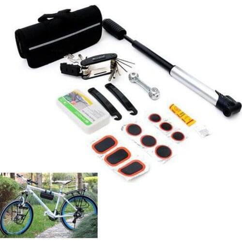 Multi-functional Bike Tire Repair Tools Pump Kit Bicycle RepairWrench Screwdriver Kit Tool Set Emergency Tire Fix Kit