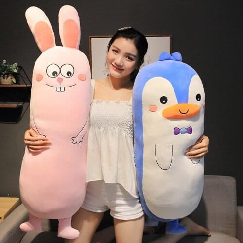 Creative Comfortable Penguin Rabbit Cat Piggy Plush Stuffed Soft Pillow Toys Doll Sofa Chair Cushion Kids Girls Birthday Gifts