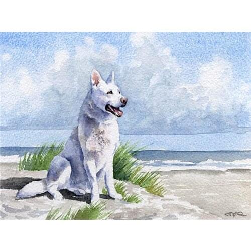 Animal German Shepherd Printed Canvas 11CT Cross Stitch DIY Embroidery Set DMC Threads Craft Needlework Knitting Jewelry