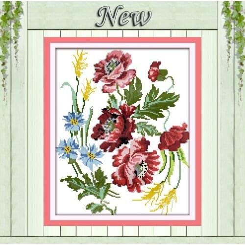 Charming flowers home decor painting crafts Cross Stitch DMC 14CT 11CT Counted printed on canvas Embroidery sets Needlework kits