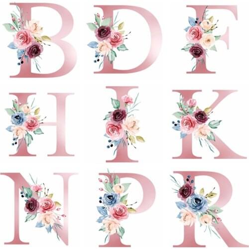 Letter Patch Iron-on Clothes Beautiful Flowers Clothing Deco New Design Diy Accessory Heat Transfer Washable Badges Patch Gift