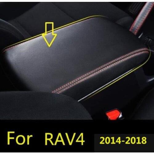 Customzied Microfibre Leather Center Armrest Cover For Toyota Rav4 2014-2018 Central armrest box protection Interior upgrade