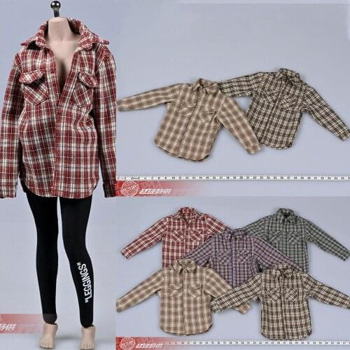 New 1/6 Scale Casual Trendy Plaid Shirt T-shirt Top Clothes for 12" Action Figure Dolls Classic Retro Shirt In Stock