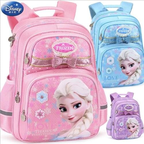 1pc Genuine Disney frozen backpack Elsa Anna Snow Queen cartoon school bag big size Breathable primary School backpack girl gift