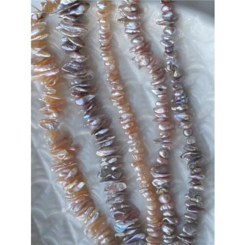 DIY Necklace Natural Freshwater Pearls, 4-6MM Size Irregular Shape Pearl Strand Loose Unique Baroque Pearls for Women